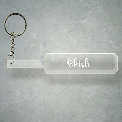 SY Gifts Cricket Bat Logo Design With Ekish Name Key Chain