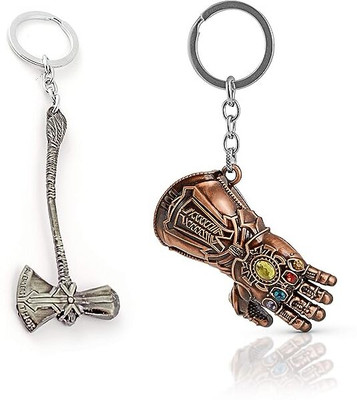 GKM Avengers Thor Axe & Thanos Hand Combo set key ring keychain Key Chain