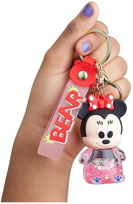 CherryBox Kitty Shape Water Glitter,Floating Liquid Filled Keychain for Kids Key Chain