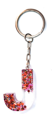 Swasti RESIN GLITTER KEYCHAIN-J Key Chain