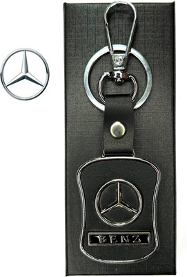 FLAMBE New mercedes Benz leather steel car keychain Key Chain
