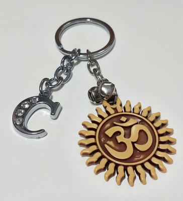 ShopTop C Letter initial and plastic Om keychain Key Chain