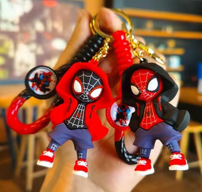 gtrp Spiderman Hood Combo of 2 Cartoon Characters Keychain Cute Silicon04 Key Chain