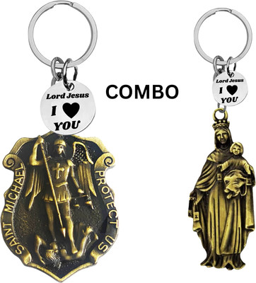 M Men Style Double-Sided Saint Michael Keychain – Mother Merry Key Ring Medal Com645-654 Key Chain