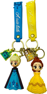BBG NEW_Princess Elsa Frozen combo set 3D pvc keychain for men/woman Key Chain
