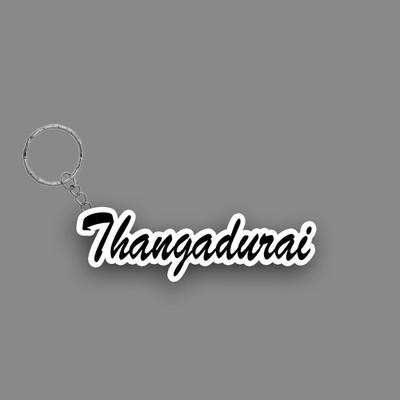 SY Gifts SYG Thangadurai Name Keychain White And Black Key Chain