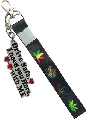 HANDSOME ISK Premium Quality Black Fabric Hook With Multicolor Beautiful Drive Safe Key Chain