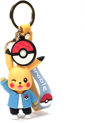 Daiyamondo World Famous Pika in Jacket Silicon 3D Keychain For Bag Charm Bike Car Keychain Key Chain