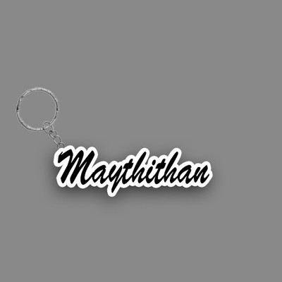 SY Gifts SYG Maythithan Name Keychain White And Black Key Chain