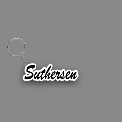 SY Gifts SYG Suthersen Name Keychain White And Black Key Chain