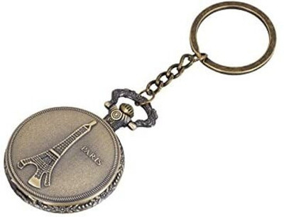gtrp Eiffel Tower Theme Designer Pocket Watch Vintage Clock Metallic -New1148 Key Chain