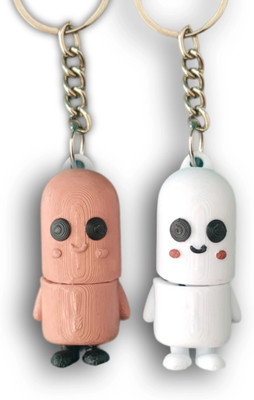 Graceful polygon Mini Finger Plastic Keychain – Fun & Unique Stylish - Pack of 2 Key Chain