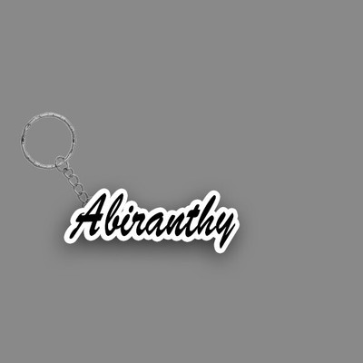 SY Gifts SYG Abiranthy Name Keychain White And Black Key Chain