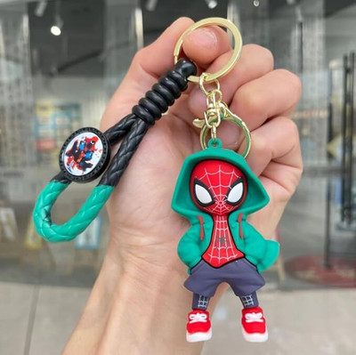 gtrp SpiderMan Cartoon Characters Keychain for Girls Boys, Cute Silicon Keychains 007 Key Chain
