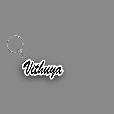 SY Gifts SYG Vithuya Name Keychain White And Black Key Chain