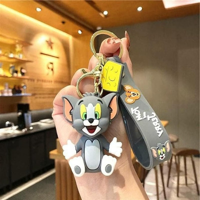 gtrp key Chain-3D Tom & Jerry With Long Ribbon (Pack Of 1) Key Chain