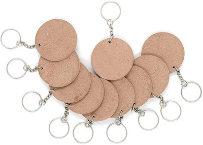 Ecomology Set of 25 Pcs Round & Square 2 Shapes Key Chain (2.16 x 2.16) Inch | Art Key Chain