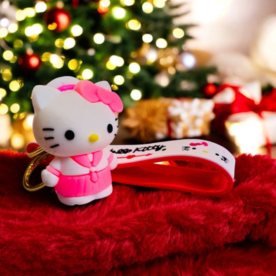 Rozti Pink Kitty 3D Cartoon - Best Gift for Kids, Him & Her | Cute & Unique Decor Key Chain