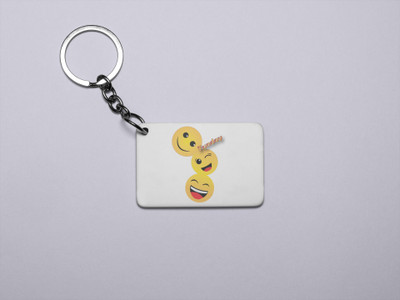 Rushaan Triplets Emojis- Printed Acrylic Keychains(Pack Of 2) Key Chain