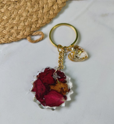 SnipNclip Crafts Ujjain Mahakal rose preserved in resin keychain, blessings to gift Key Chain
