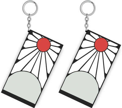 GROOFIEZ Premium (Pack of 2) Tanjiro Earing Anime Keychain For Bike Scooty Car Key Chain Key Chain