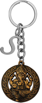 M Men Style Religious Lord Shri Ganesh With Initial Letter Alphabet - S Skey2022494 Key Chain