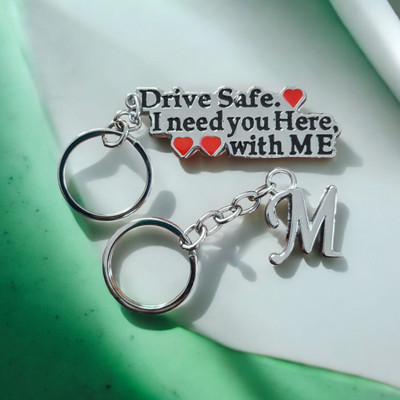 Mahatej Fashions Drive Safe Keychain with Letter M Key Chain