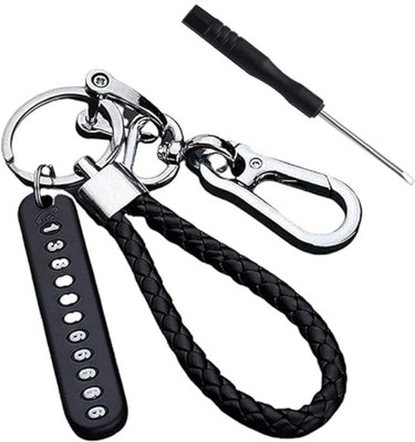 Filsfa Anti Lost Car Keychain with Phone Number Pendant Key Chain