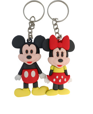 Newview Double Sided Mickey Minnie Mouse Animal Cartoon Character Rubber Keychain Key Chain