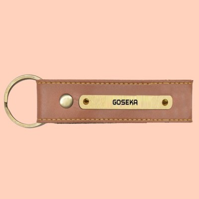 SY Gifts SYG Goseka Name Vegan Leather Keychain Key Chain
