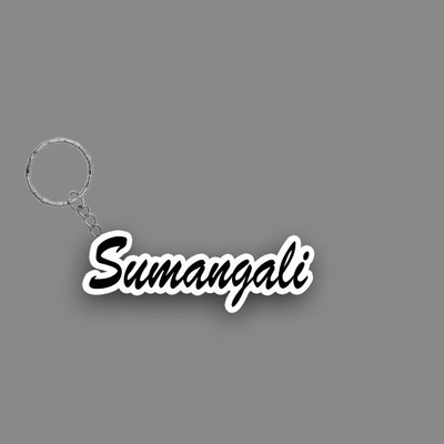 SY Gifts SYG Sumangali Name Keychain White And Black Key Chain