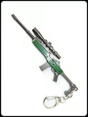 gtrp Top_PUBG Real 3D Metal Body Mini 14 Cal Gun 120mm Length Green Color Key Chain