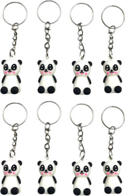 SRD TRADERS Famous panda keychains (pack of 8) panda lovers favourite keyrings Key Chain