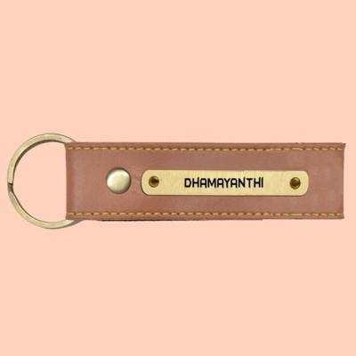 SY Gifts SYG Dhamayanthi Name Vegan Leather Keychain Key Chain