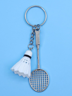 SHRI JI Badminton Shuttle Metal Keychain Key Chain