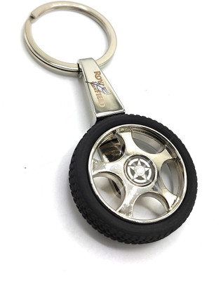 Jdp Novelty Tyre Type Metal Keychain for Royal Enfield Bike Key Chain
