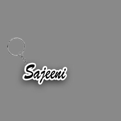 Prihit PRIHIT_ Sajeeni Name Keychain White And Black Key Chain