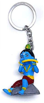 BLESSINGS PVC Sitting Basuri Krishna Key Chain