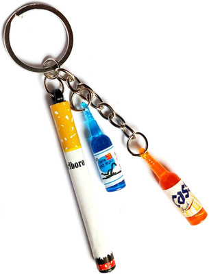 Meeko.com Keychain-2 Bottles and 1 Cigarette set in 1 Keychain Key Chain