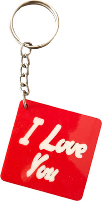 dk printing N-I love you printed cute woodan keychain for lover Key Chain