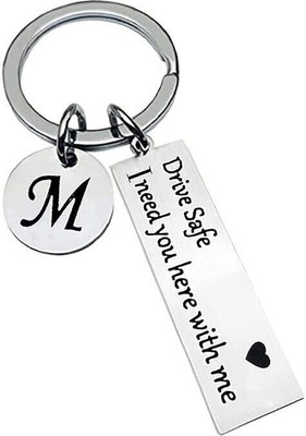 Myurawells M Letter Drive safe keychain for boyfriend I love you Key Chain