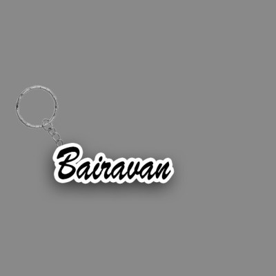 SY Gifts SYG Bairavan Name Keychain White And Black Key Chain