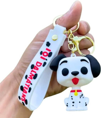 Funfob Doted dog keychain (white) Key Chain