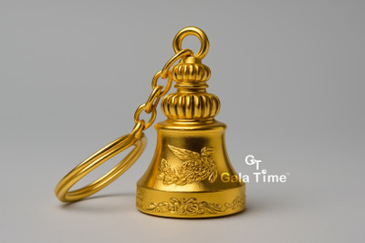 GT Gala Time Tibetan Gold Guardian Bell for Bike, Car Keyring Best Fr Gifting Kid Teen Adult Key Chain