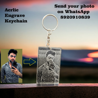 TRUEDUKAAN Acrylic Customised Photo Engraved photo Keychain Best For All Gift | Key Chain