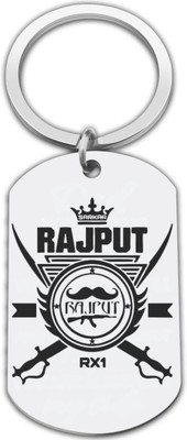M Men Style Religious Sikh Punjabi Rajput Silver Stainless Steel Keychain SKey2025199 Key Chain