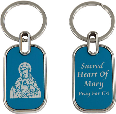 BLESSINGS Set Of 2 Sacred Heart Double Side Metal Key Chain