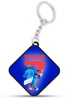 VINODHANA Dhoni CSK Keychian / Rectangle Shape Douple side printed(03) Key Chain