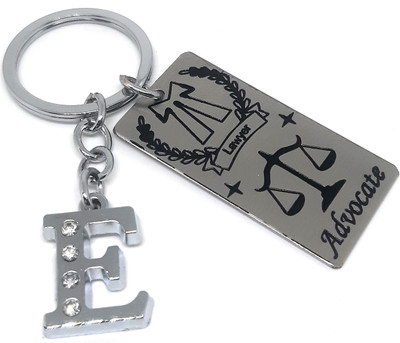 HiyaaV Gift Keychain For Advocate Lawyer Tag Bike Car Men Women Girls Boys Alphabet E Key Chain