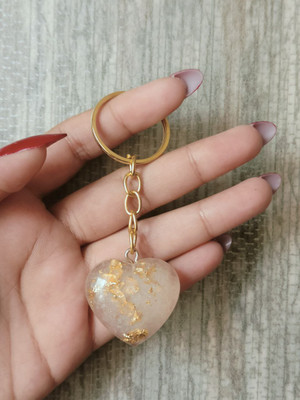 Meraki White heart Key Chain